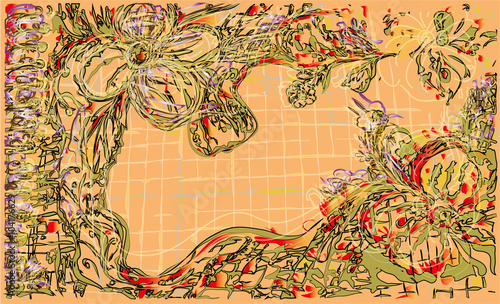 Floral place for an inscription background design