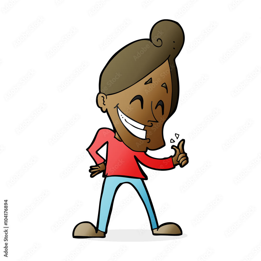 Fototapeta premium cartoon man snapping fingers