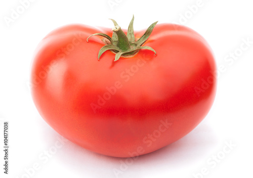 Heart-shaped tomato isolated on the white background with clipping path