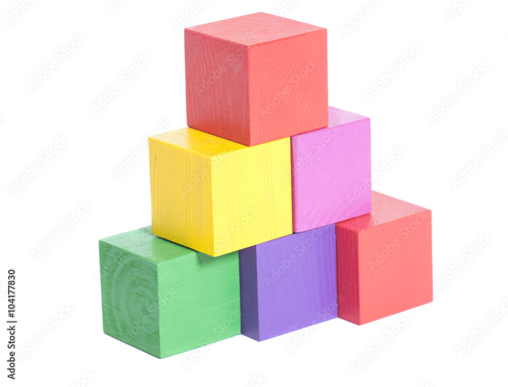 Obraz premium multicolor wooden bricks stack