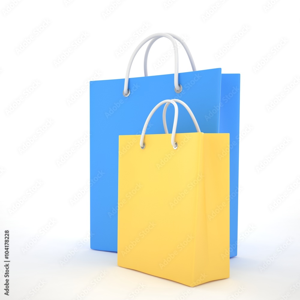 Paper Shopping Bags isolated on white background Paper Shopping Bags isolated on white background