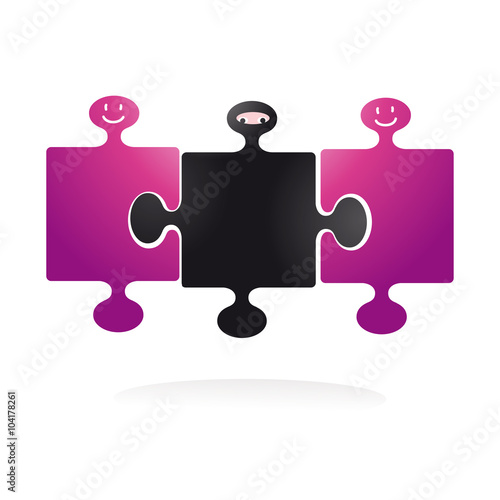 Integration puzzle against white background