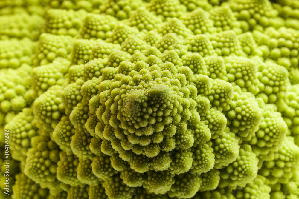 Macro di un broccolo romanesco : struttura frattale, texture Macro di un broccolo romanesco : struttura frattale, texture