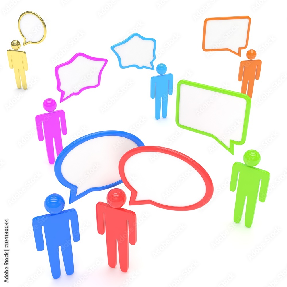 people with talk bubbles isolated over a white background people with talk bubbles isolated over a white background