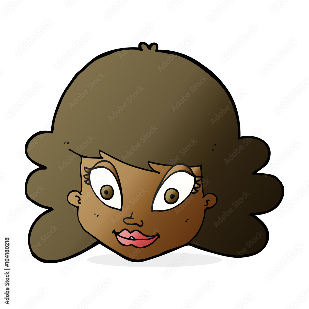 cartoon happy female face cartoon happy female face