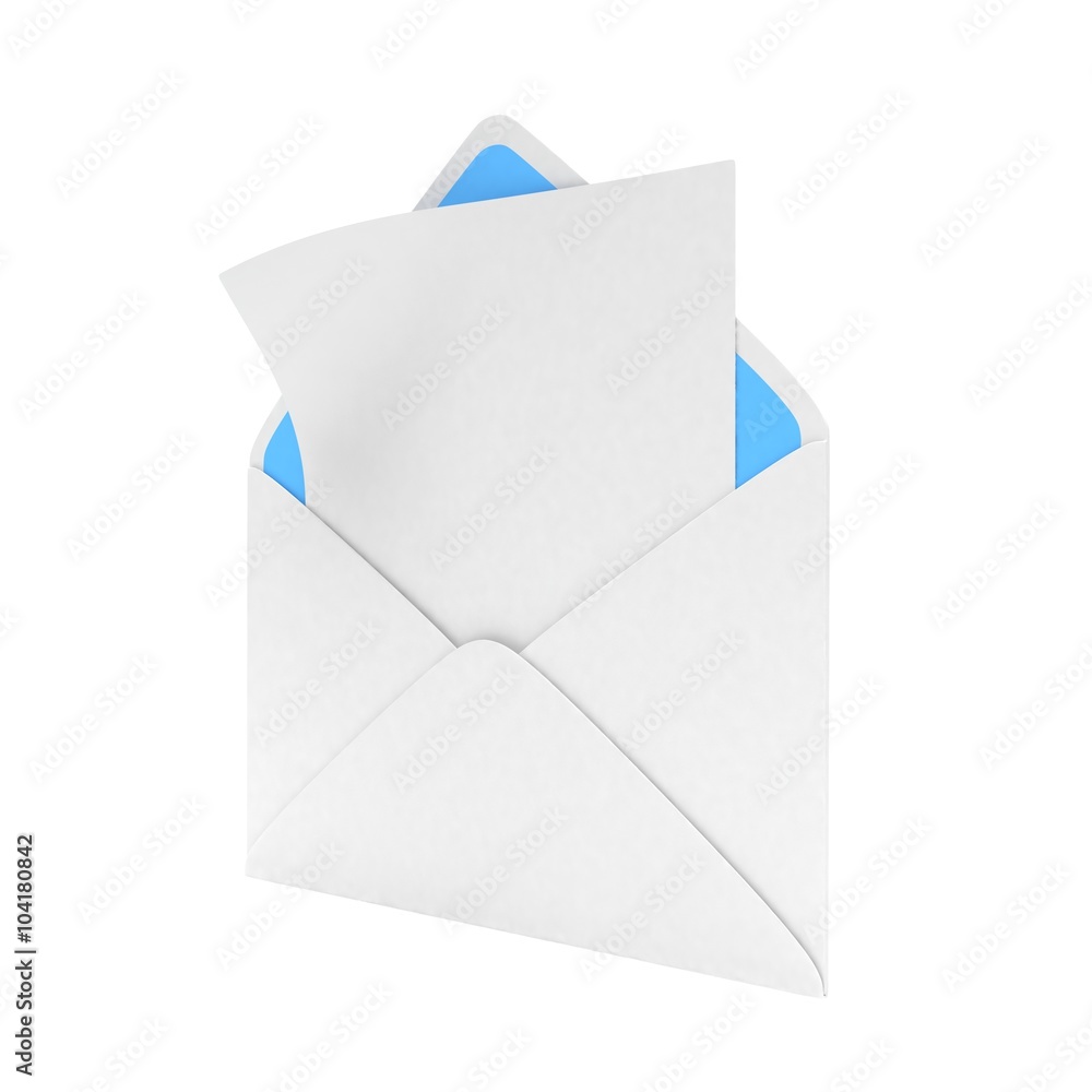 open mail with white blank