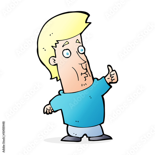 cartoon man giving thumbs up sign