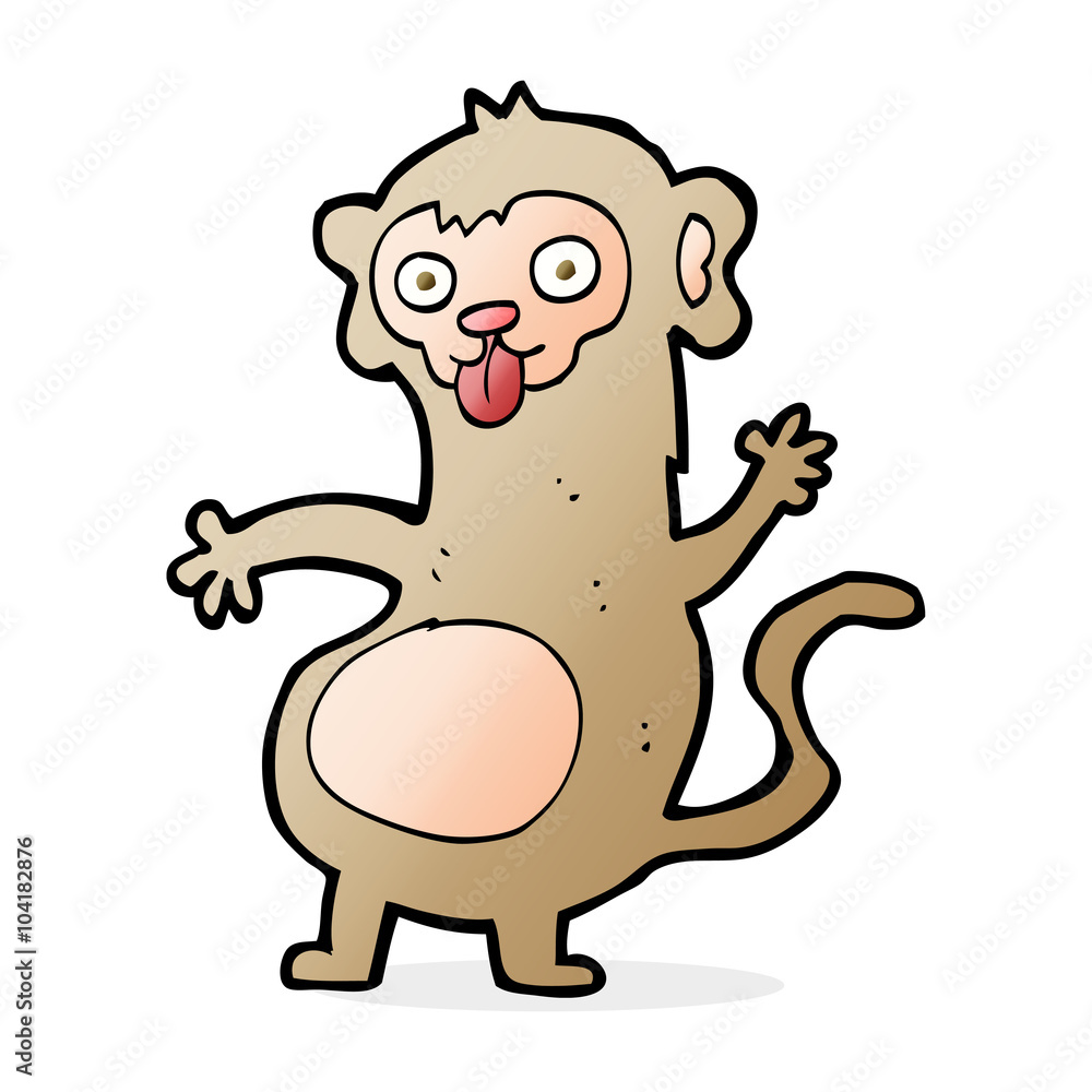 Naklejka premium funny cartoon monkey