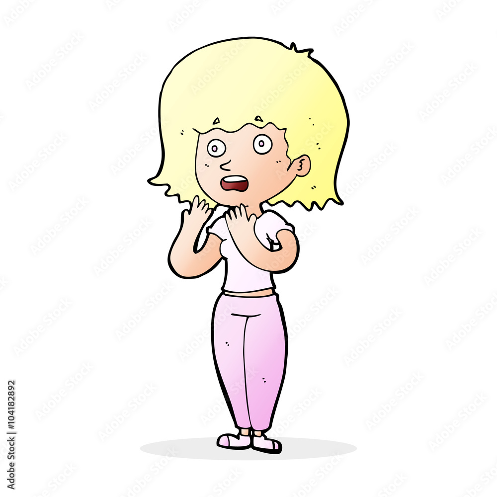 cartoon shocked woman