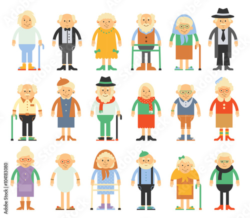 Vector set of characters in a flat style. 