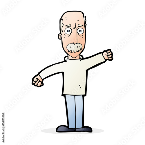 cartoon angry old man