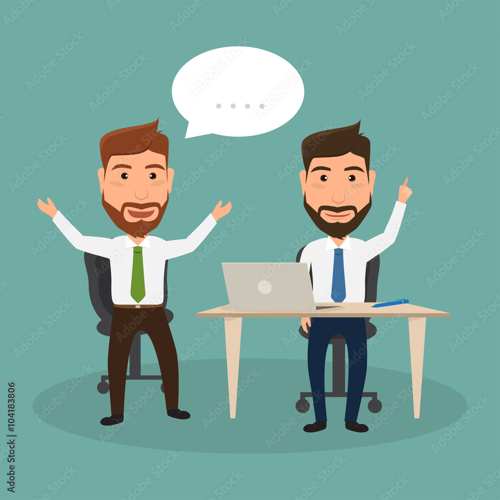 set of business man character at office work. people character. set of business man character at office work. people character.