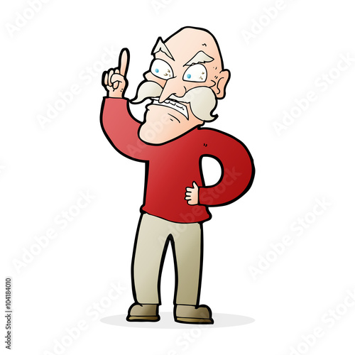 cartoon old man laying down rules