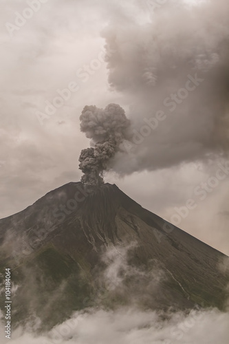 View Of The Tungurahua Volcano Explosion