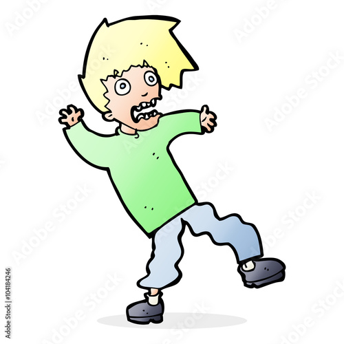 cartoon terrified man