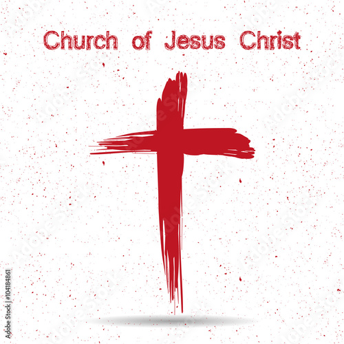 Church of Jesus Christ logo. Cross painted brushes