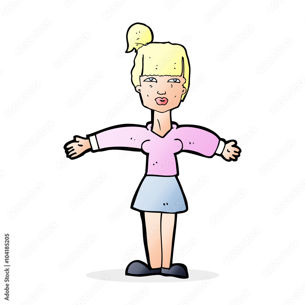 cartoon woman shrugging shoulders cartoon woman shrugging shoulders