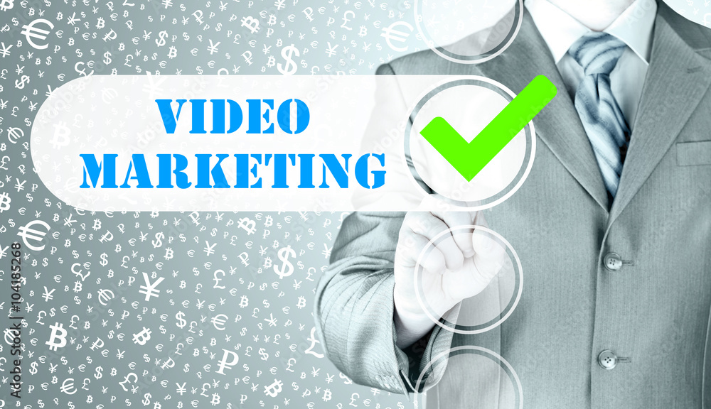 business man pressing checkbox Video Marketing business man pressing checkbox Video Marketing