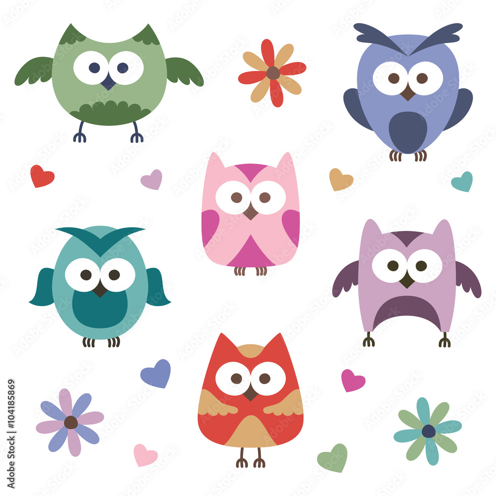 set of owls set of owls