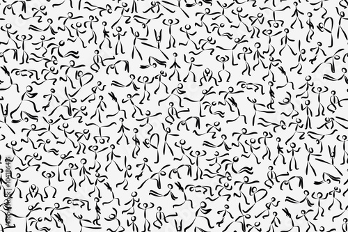 Hand Drawn Rough People in Motion