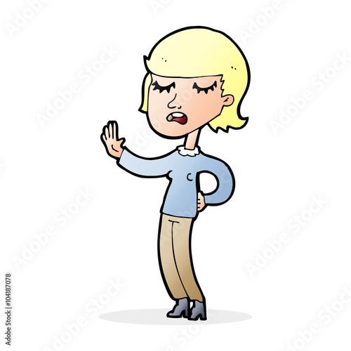 cartoon woman ignoring