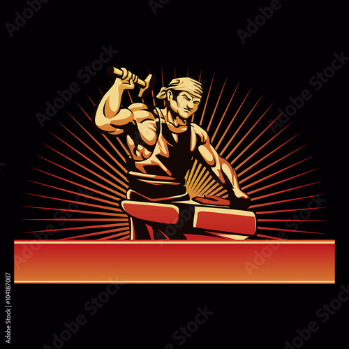 Blacksmith vector illustration.