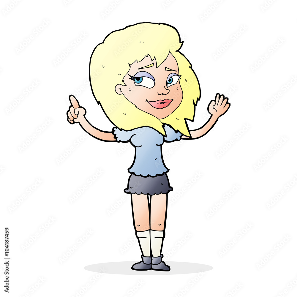 cartoon woman with idea cartoon woman with idea