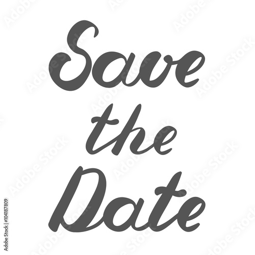 Save the date brush lettering. 