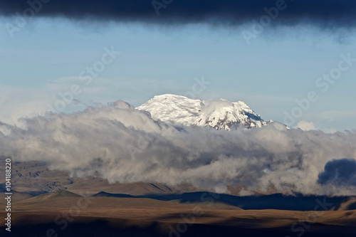 View of Antisana Volcano. Antisana volcano is the fourth largest volcano in Ecuador. 