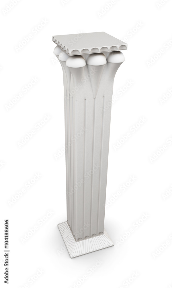 3d image columns isolated on white background.