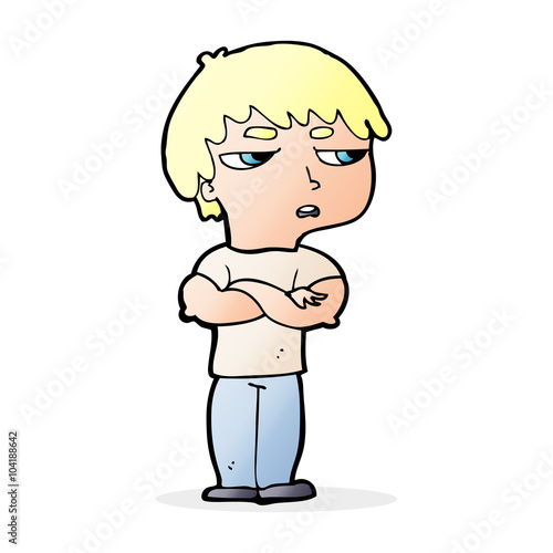 cartoon annoyed boy