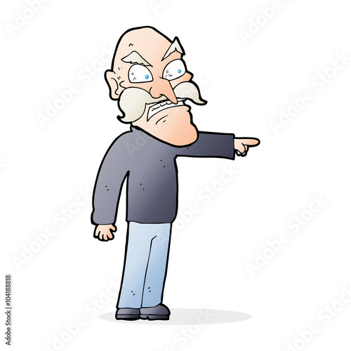 cartoon furious old man