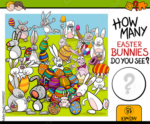 counting task with easter bunny