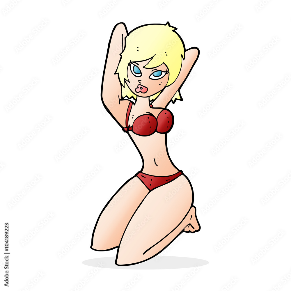 cartoon sexy woman posing