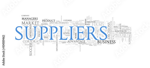 Wordcloud word tags of suppliers