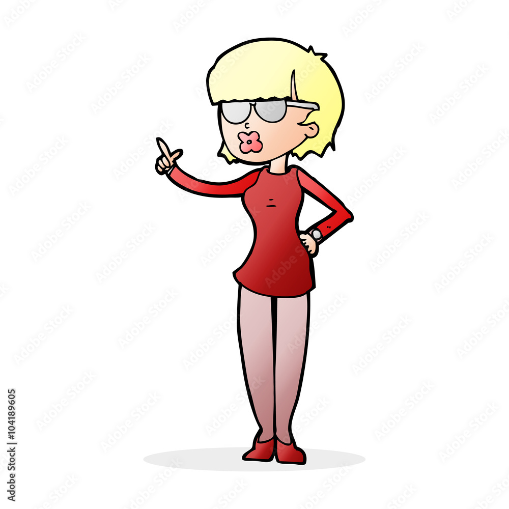 cartoon woman wearing spectacles cartoon woman wearing spectacles