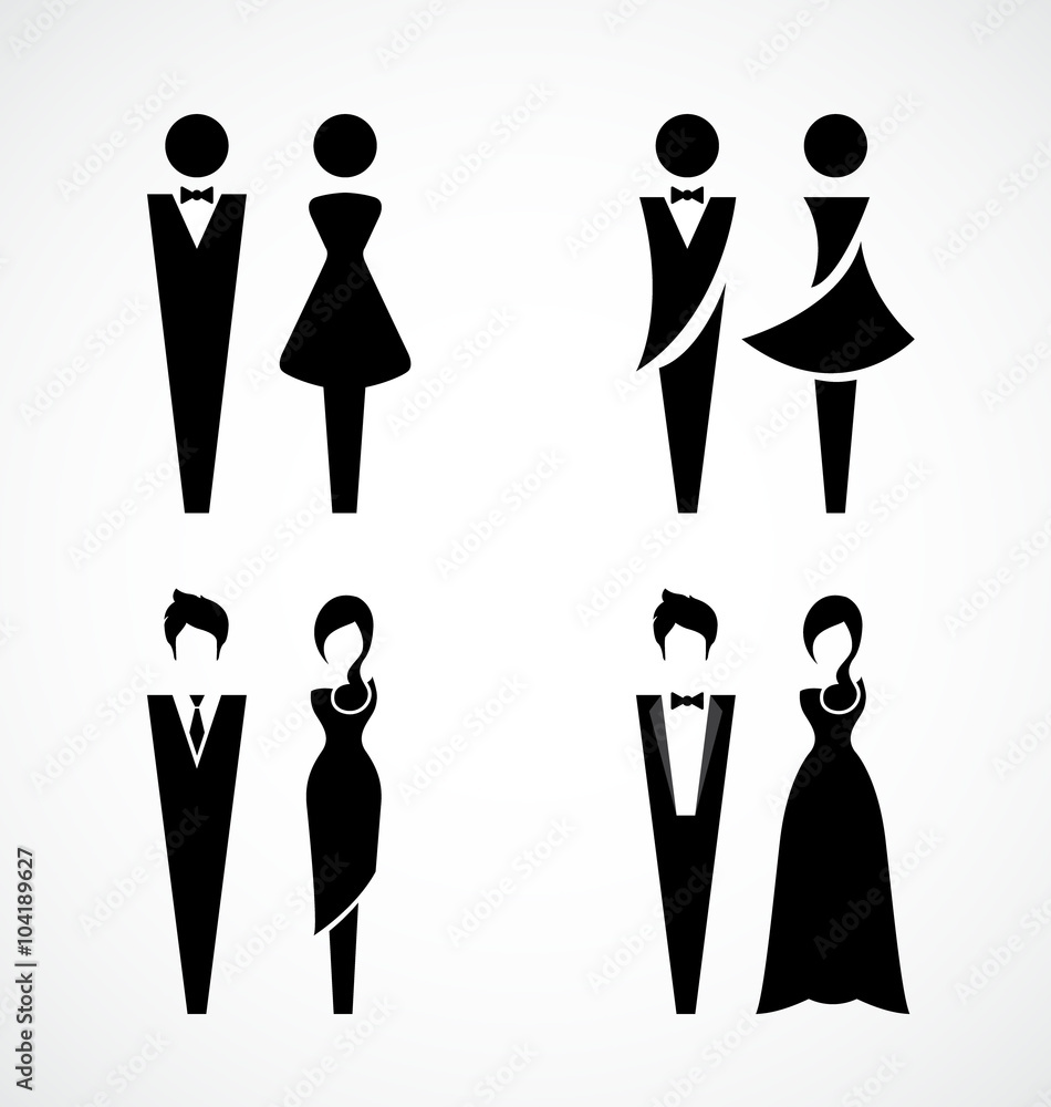 Male and female icon set-Vector Illustration Male and female icon set-Vector Illustration