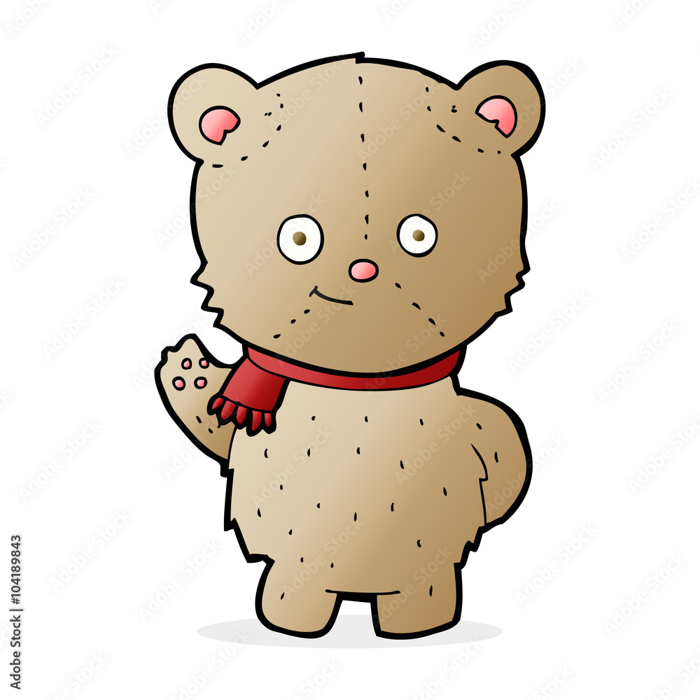 Naklejka premium cartoon bear waving