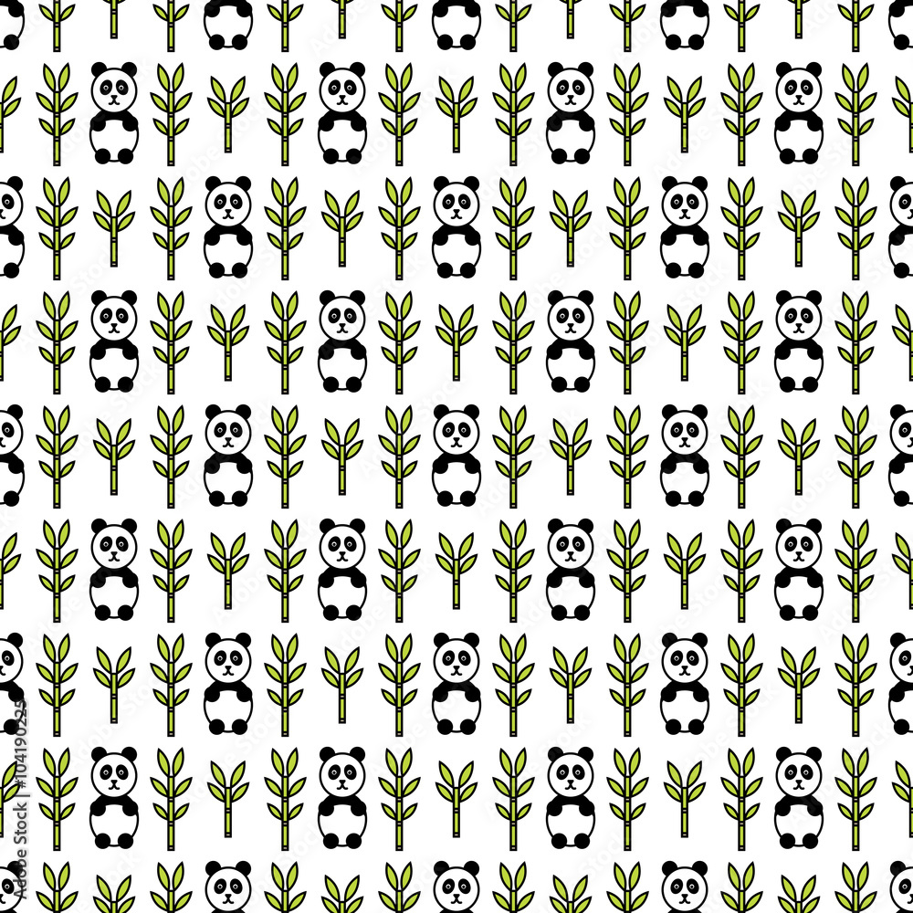 Panda seamless pattern