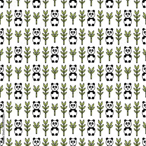 Fototapeta Naklejka Na Ścianę i Meble -  Panda seamless pattern