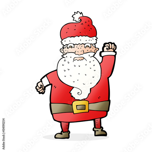 cartoon angry santa claus