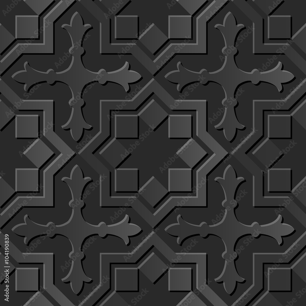 Seamless 3D elegant dark paper art pattern 022 Star Cross Geometry
Seamless 3D elegant dark paper art pattern 022 Star Cross Geometry