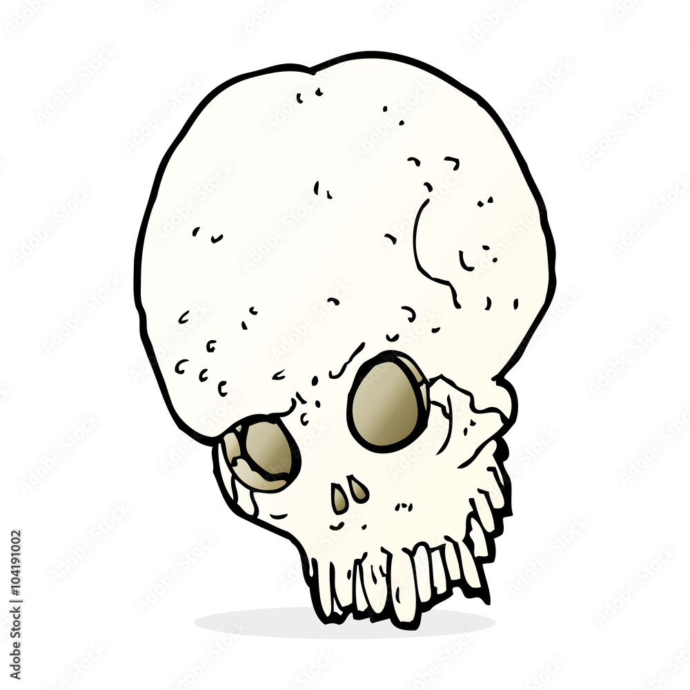 cartoon spooky skull