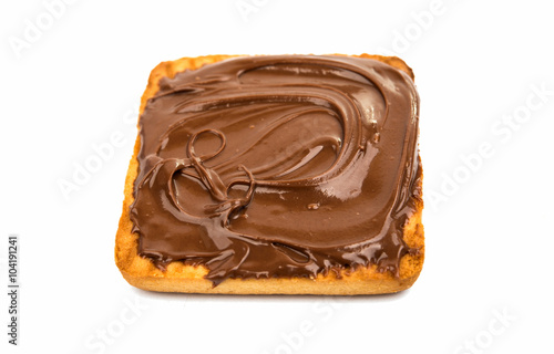 biscuits with chocolate filling isolated