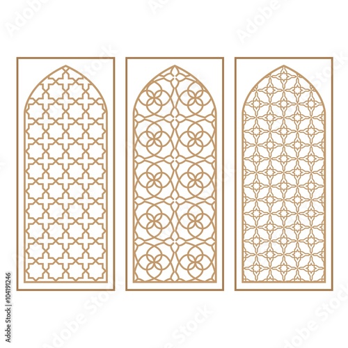 Traditional Arabic Window and Door Pattern, vector set