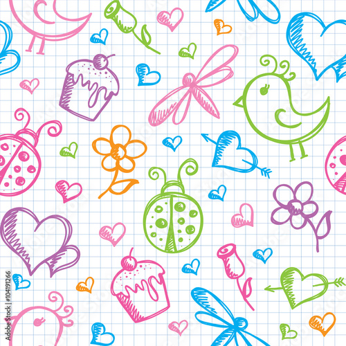 romantic seamless pattern