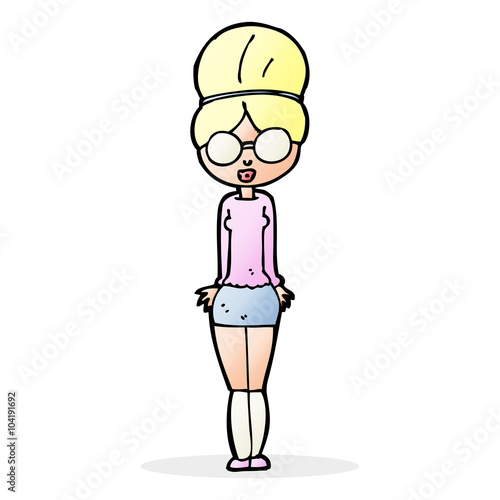 cartoon librarian woman