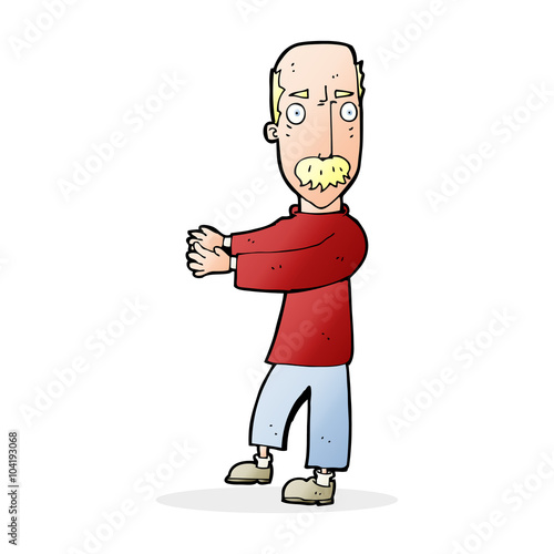 cartoon balding man explaining