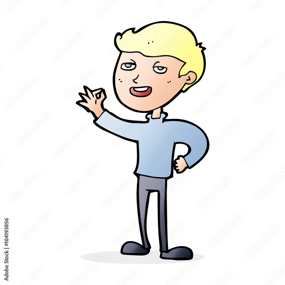 cartoon man making excellent gesture cartoon man making excellent gesture
