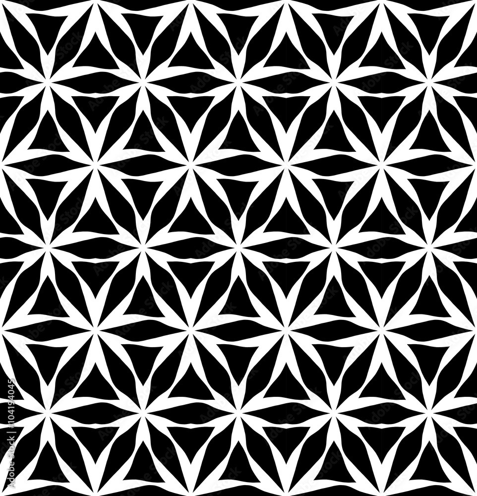 Vector modern seamless geometry pattern flower of life, black and white abstract geometric background, pillow print, monochrome retro texture, hipster fashion design